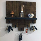 floating shelf with hooks, key holder, coat rack